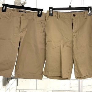 Khaki School Uniform Bermuda Shorts Size 6 Women LandsEnd Amazon NWOT 2 Pair